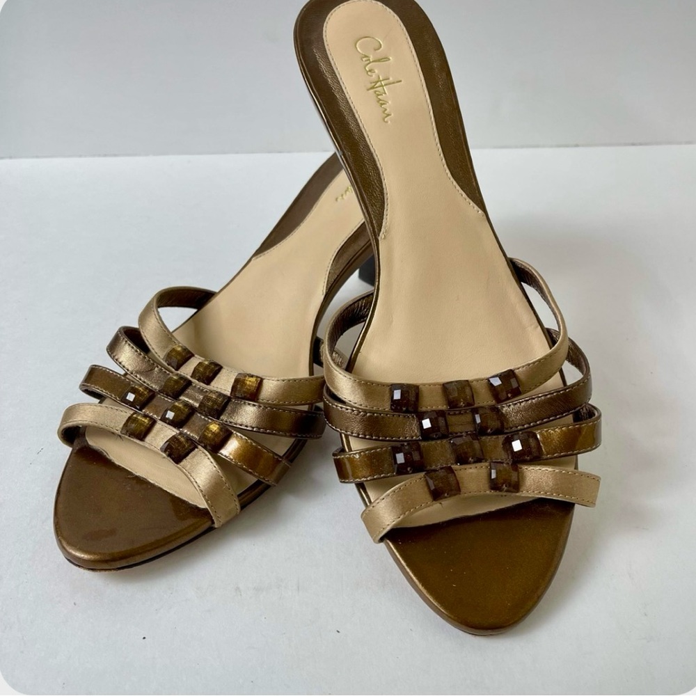 Cole Haan Nike Air Copper Beaded Heels, Size 9 - Picture 10 of 10